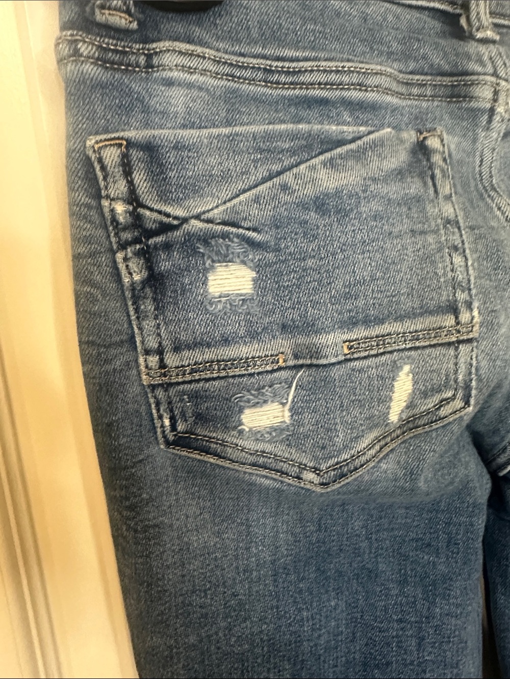 BKE Medium Blue Flared Distressed Jeans - Picture 4 of 6